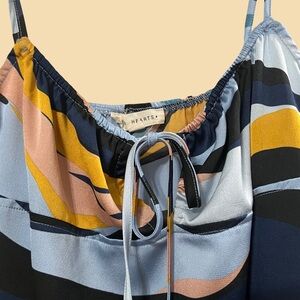 LA Hearts by Pacsun Multi Color Slip Dress mid leg length with a slit